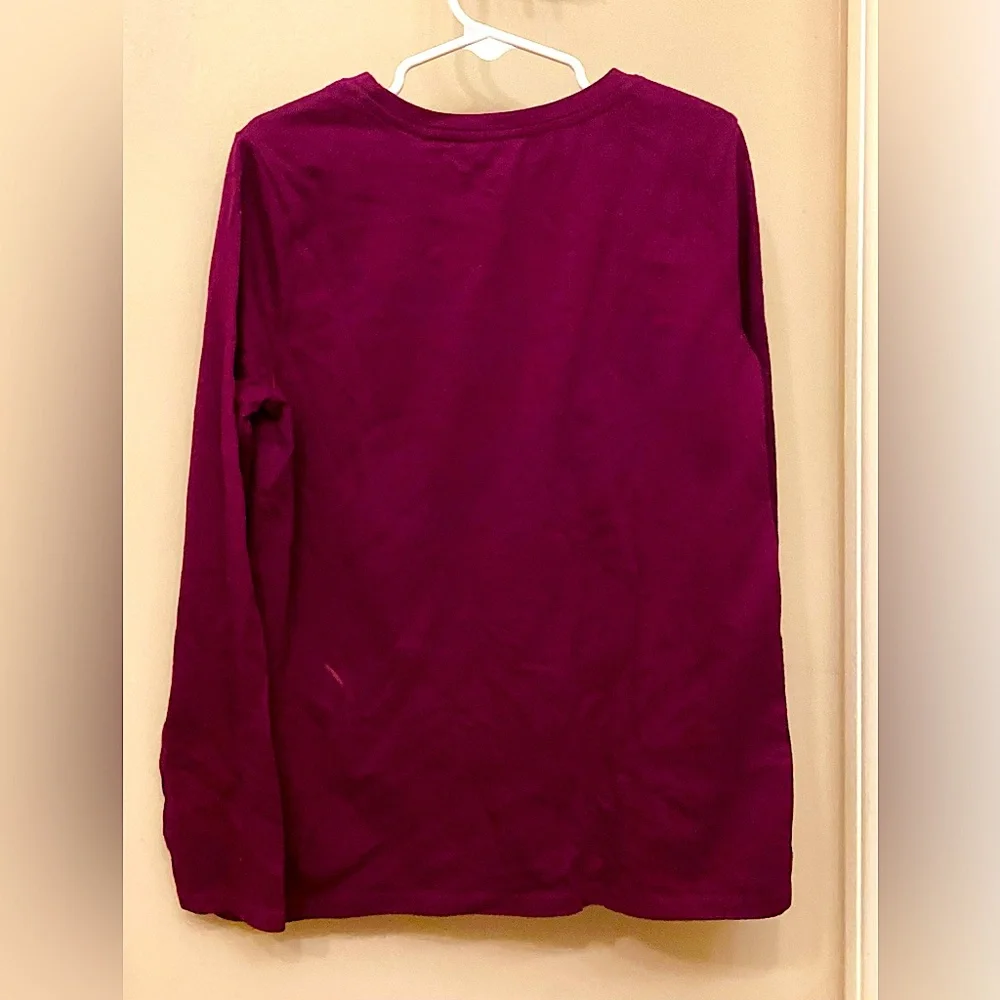 Cat & Jack Girls Long Sleeve Purple Top with Rainbow Cat Graphic